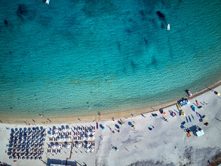 Beautiful beach top aerial view drone shot
