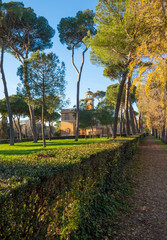 Rome (Italy) - The Villa Borghese monumental park with Terrazza del Pincio and Piazza del Popolo