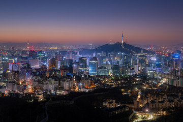 Fototapeta na wymiar Seoul City Skyline,South Korea