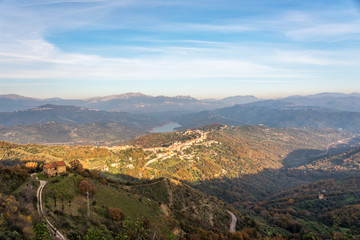 View of the Mountains of Southern Italy from an Abandoned Village