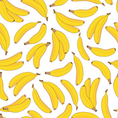 Banana. Sketch. Background, wallpaper, texture, seamless.