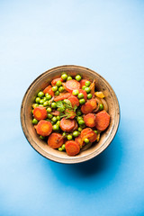 Carrot green peas sabzi / Gajar Mutter sabji