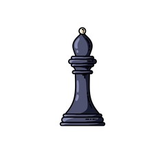 Chess black bishop vector flat isolated icon.