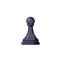Chess black pawn vector flat isolated icon