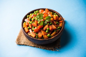 Carrot green peas sabzi / Gajar Mutter sabji