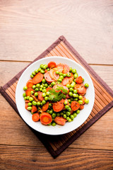 Carrot green peas sabzi / Gajar Mutter sabji