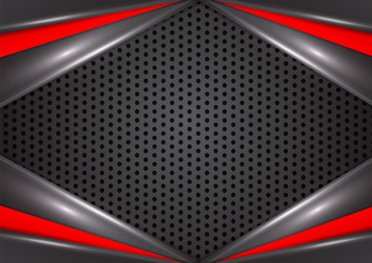Geometric red and black color abstract background vector illustration