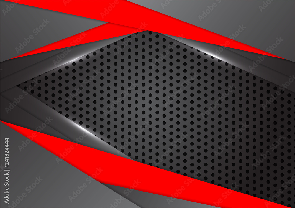 Aufkleber vector black and red triangle is overlap abstract background with copy space