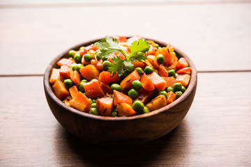 Carrot green peas sabzi / Gajar Mutter sabji