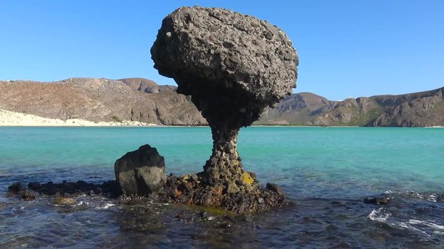 Mexico. An exciting diving Safari trip on the sea of Cortez. Balanda Beach. Stone mushroom.