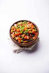 Carrot green peas sabzi / Gajar Mutter sabji