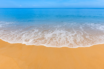 Fototapeta na wymiar tropical beach in summer and sand sea sky