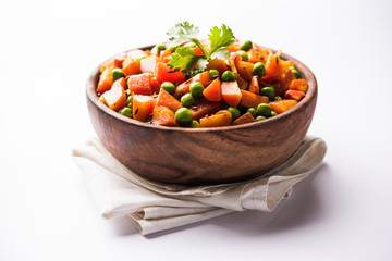 Carrot green peas sabzi / Gajar Mutter sabji