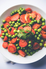 Carrot green peas sabzi / Gajar Mutter sabji