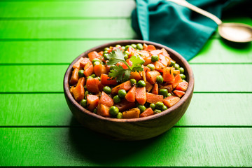 Carrot green peas sabzi / Gajar Mutter sabji
