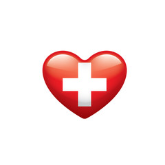 Obraz premium Switzerland flag, vector illustration on a white background