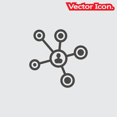 Social network icon isolated sign symbol and flat style for app, web and digital design. Vector illustration.