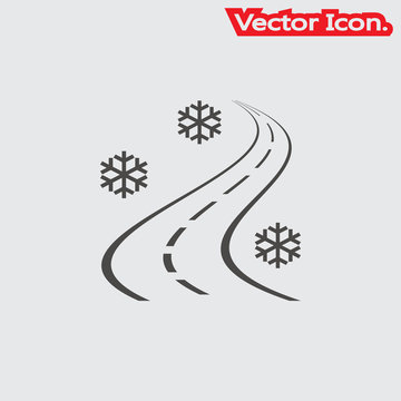 Road icon isolated sign symbol and flat style for app, web and digital design. Vector illustration.