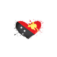 Papua New Guinea flag, vector illustration on a white background