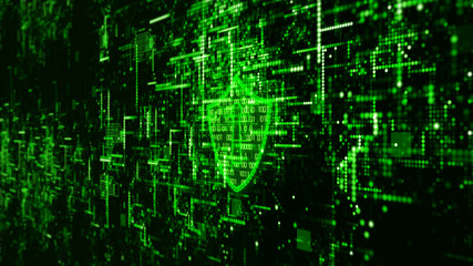 Hi-Tech digital technology cyber security display holographic information abstract background