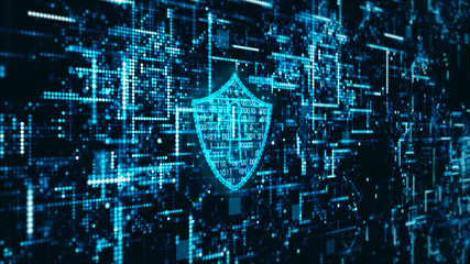 Hi-Tech digital technology cyber security display holographic information abstract background