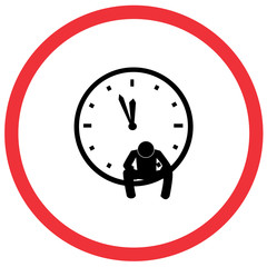 unhappy man count down celebration alone sign,vector illustration.