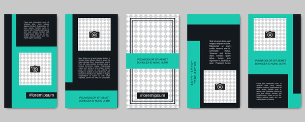 Trendy social network stories editable vector templates collection. Web application background for social media