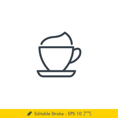 Cappuccino Icon / Vector - In Line / Stroke Design