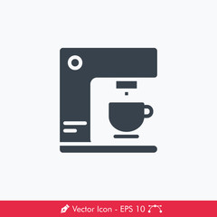 Coffee Maker (Machine) Icon / Vector