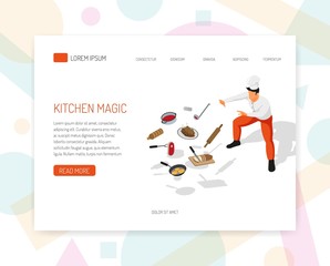 Cook Chef Isometric Design 