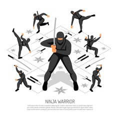 Ninja Warrior Poster  © Macrovector
