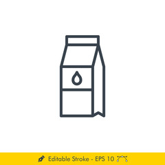 Milk Icon / Vector - In Line / Stroke Design