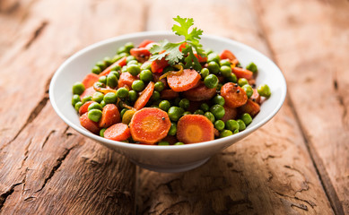Carrot green peas sabzi / Gajar Mutter sabji