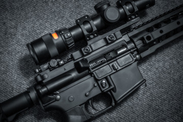 assault rifle close up