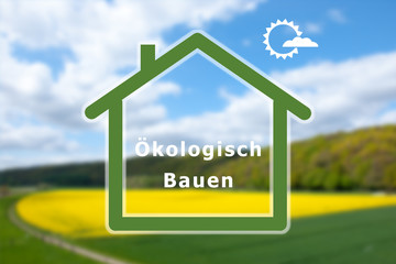 Ökologisch Bauen als Symbol Banner