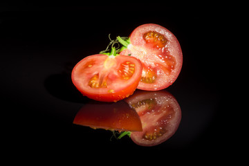 fresh tomatos slices juicy