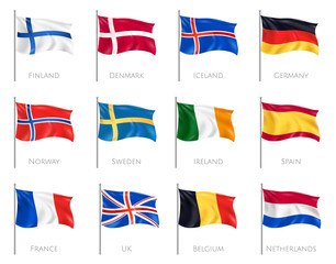 Flags Realistic Set
