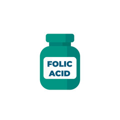 folic acid bottle icon on white