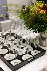 Blueberries in wineflutes - posh party