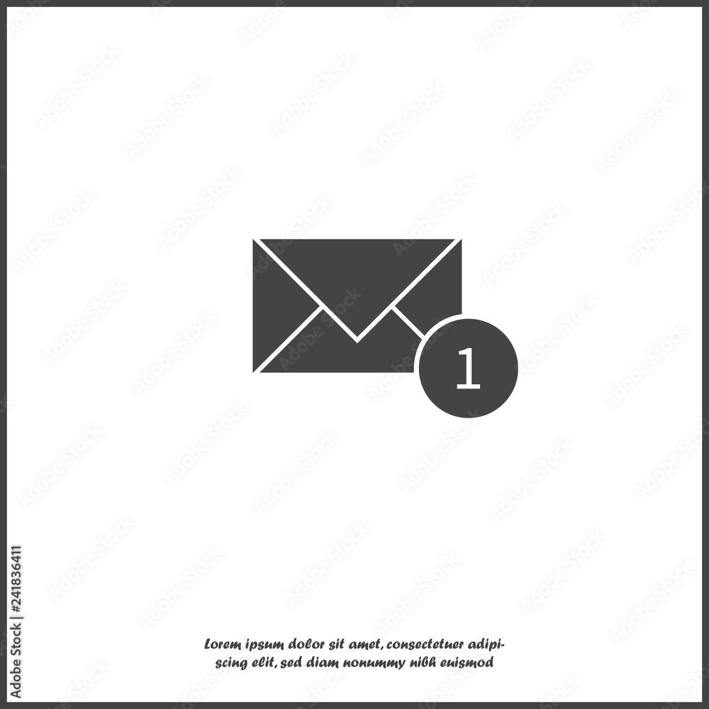 Poster mail vector icon on flat design. e-mail vector illustration on white isolated background.