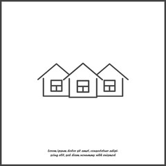 Houses vector icon. Home symbo on white isolated background. Layers grouped for easy editing illustration. For your design.