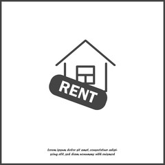 Rent house vector icon. Business illustration  on white isolated background.