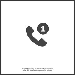 Handset vector icon. Missed call Phone icon in flat style on white isolated background.