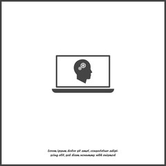 Online training icon. Remote web training. Symbol of online learning, webinar on white isolated background.