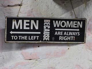 Sign Men to the left because Woman are always right