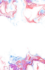 A mixture of acrylic paints. The texture of liquid marble. Fluid art. Applicable for cover design, presentation, invitation, leaflet, annual report, poster and business card, packaging desing. 
