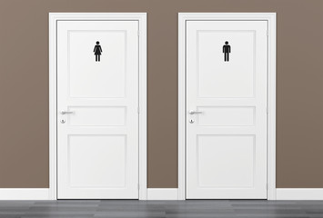 toilet wc restroom door women men 3D
