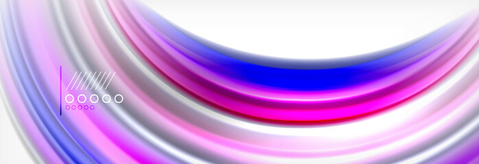 Abstract wave lines liquid fluid rainbow style color stripes background. Artistic illustration for presentation, app wallpaper, banner or poster