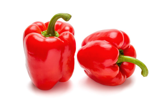 red paprika on a white background