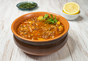 Vegan lentil soup. 
